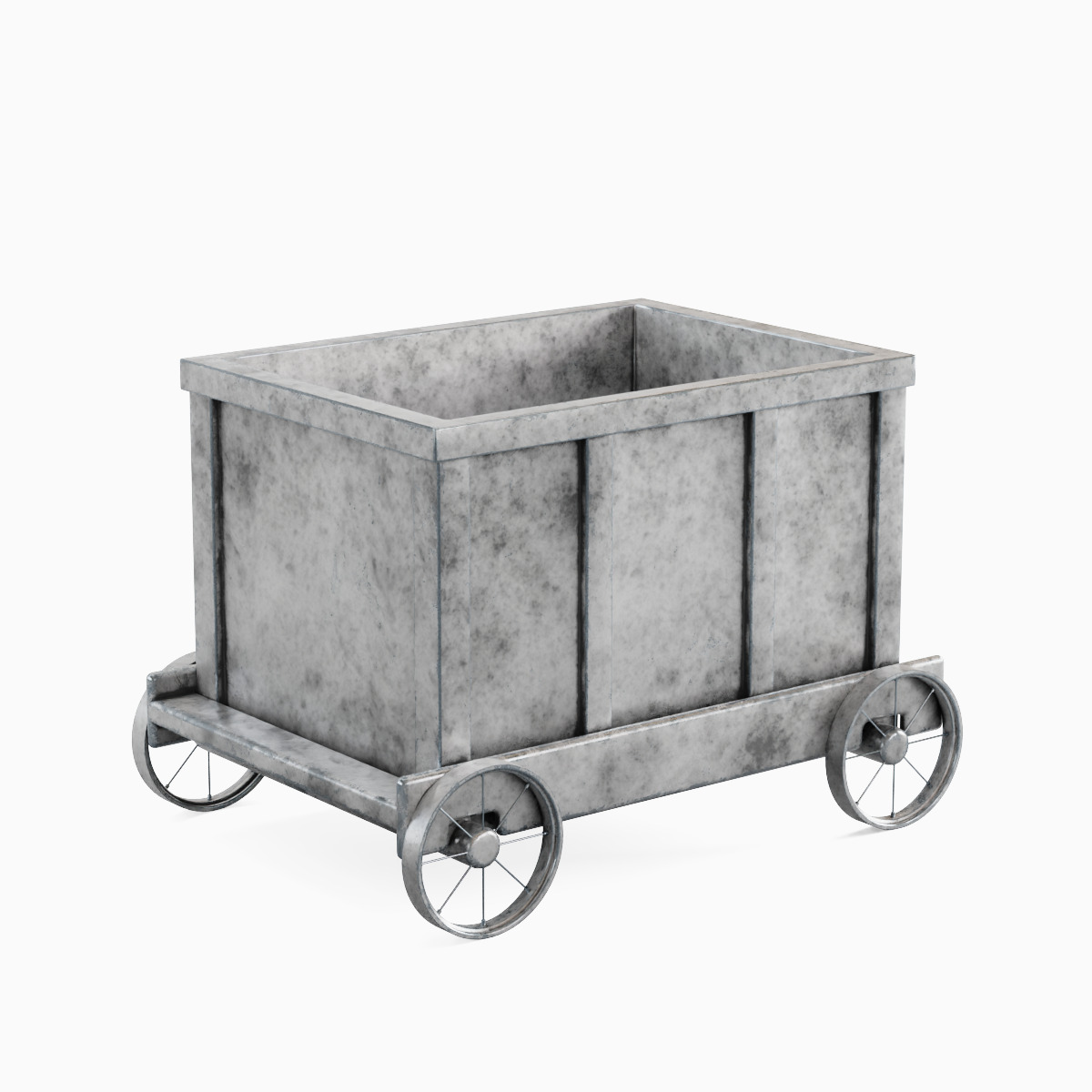 Mining Trolley Set Low-poly 3D model_8