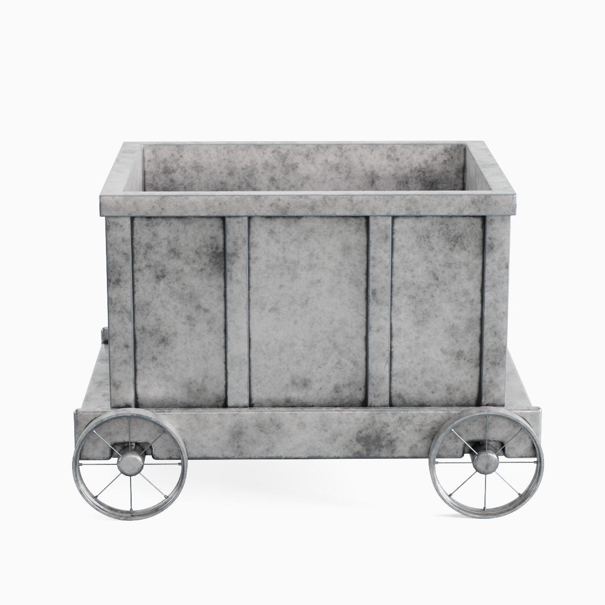 Mining Trolley Set Low-poly 3D model_7