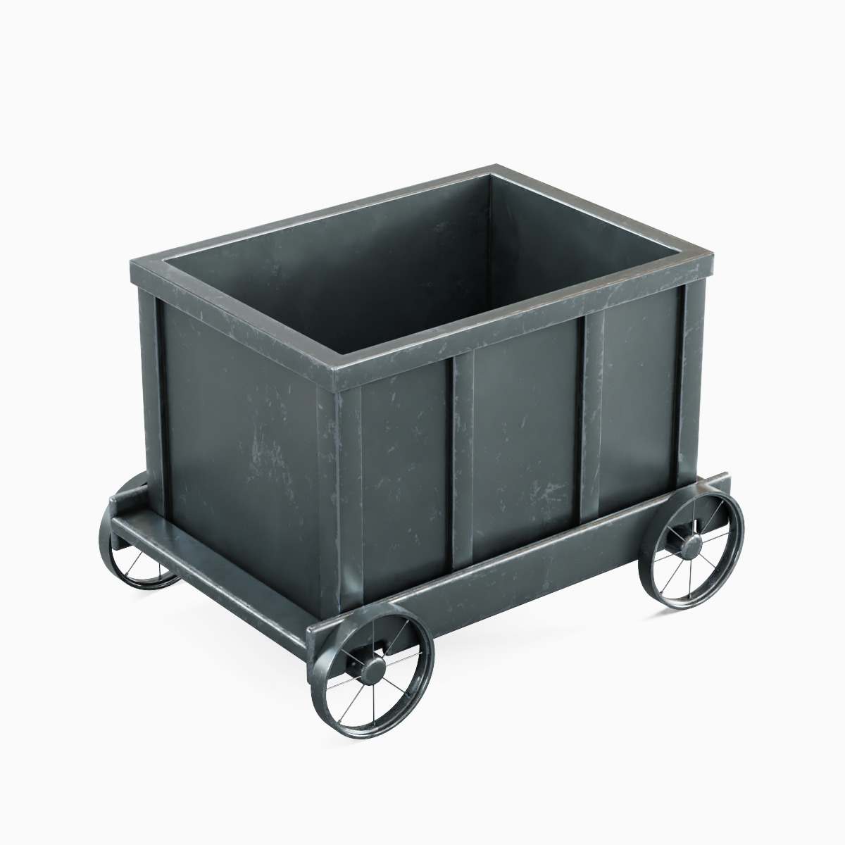 Mining Trolley Set Low-poly 3D model_5