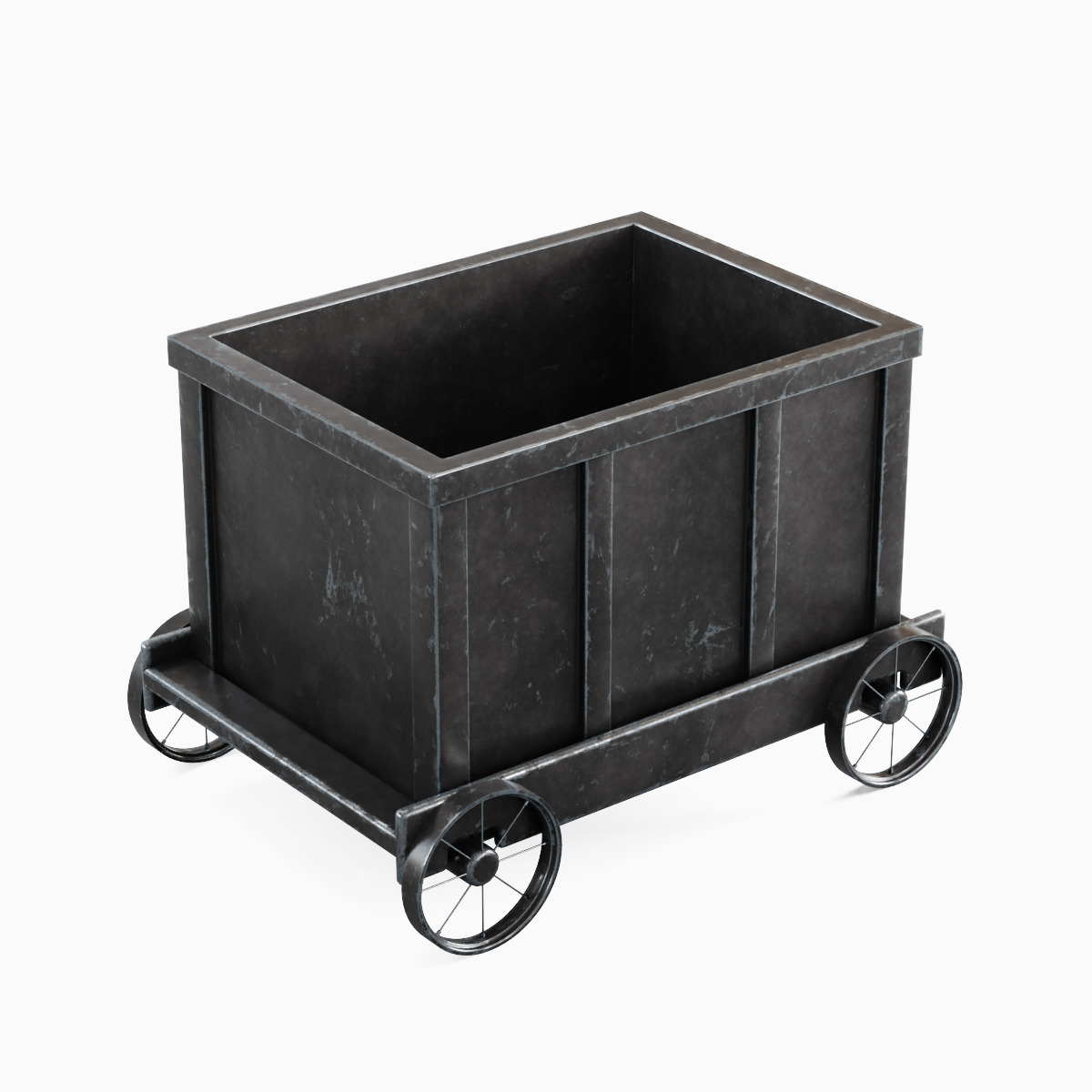 Mining Trolley Set Low-poly 3D model_17