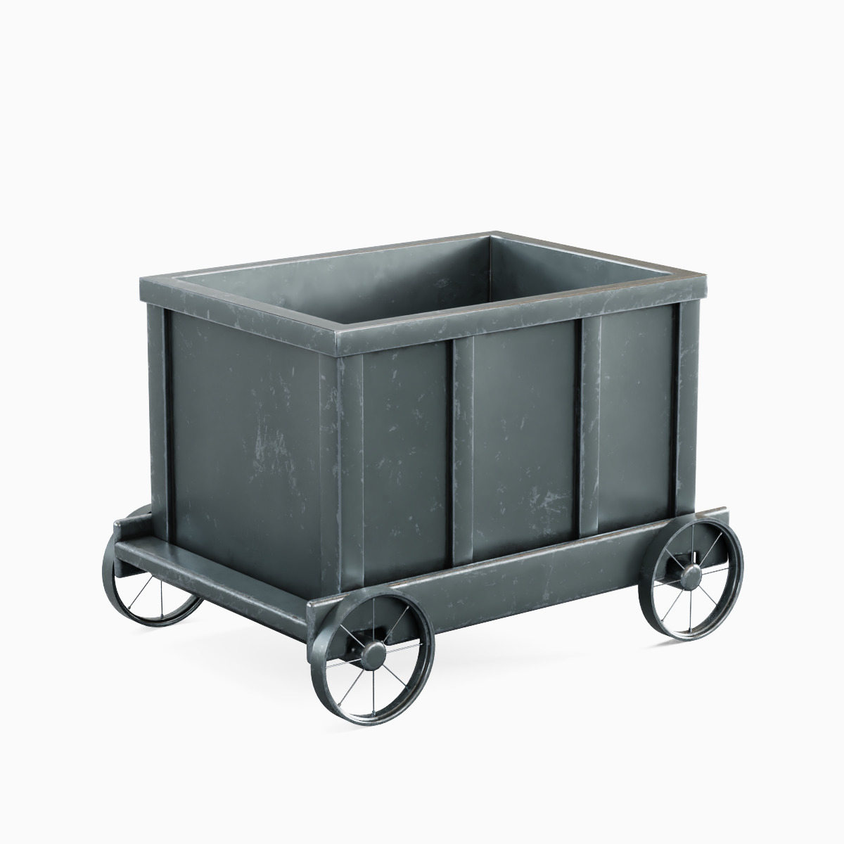 Mining Trolley Set Low-poly 3D model_2