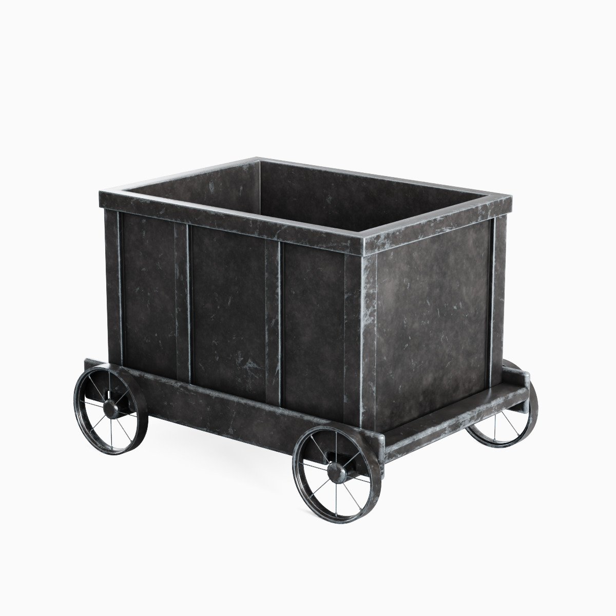 Mining Trolley Set Low-poly 3D model_15