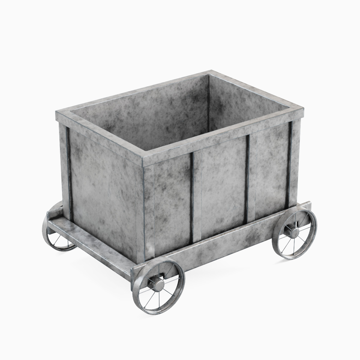Mining Trolley Set Low-poly 3D model_11
