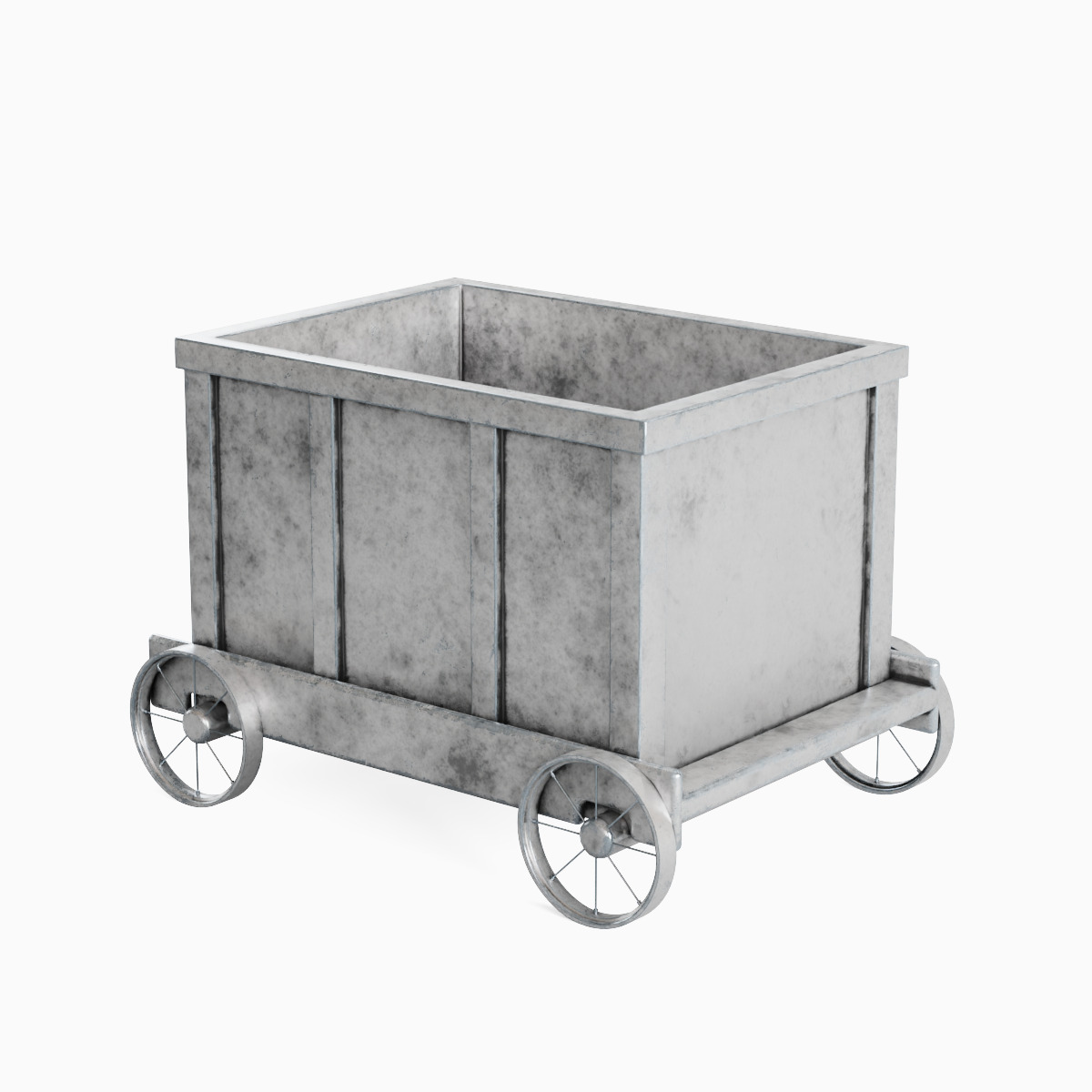 Mining Trolley Set Low-poly 3D model_9