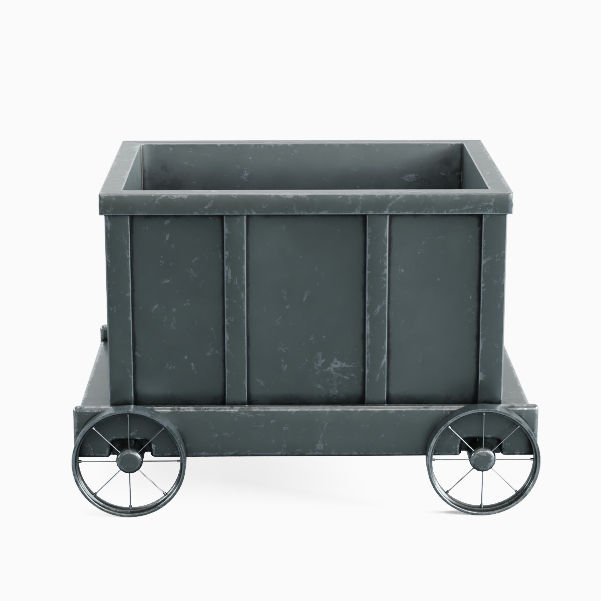 Mining Trolley Set Low-poly 3D model_1