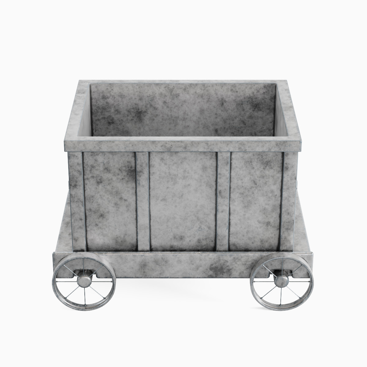 Mining Trolley Set Low-poly 3D model_10