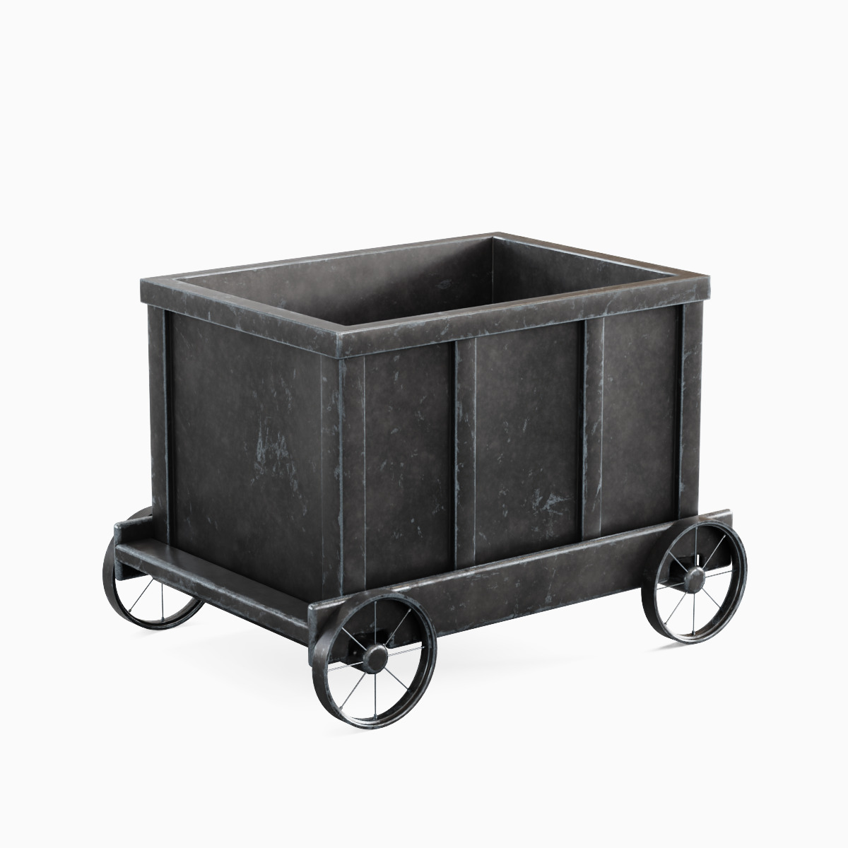 Mining Trolley Set Low-poly 3D model_14