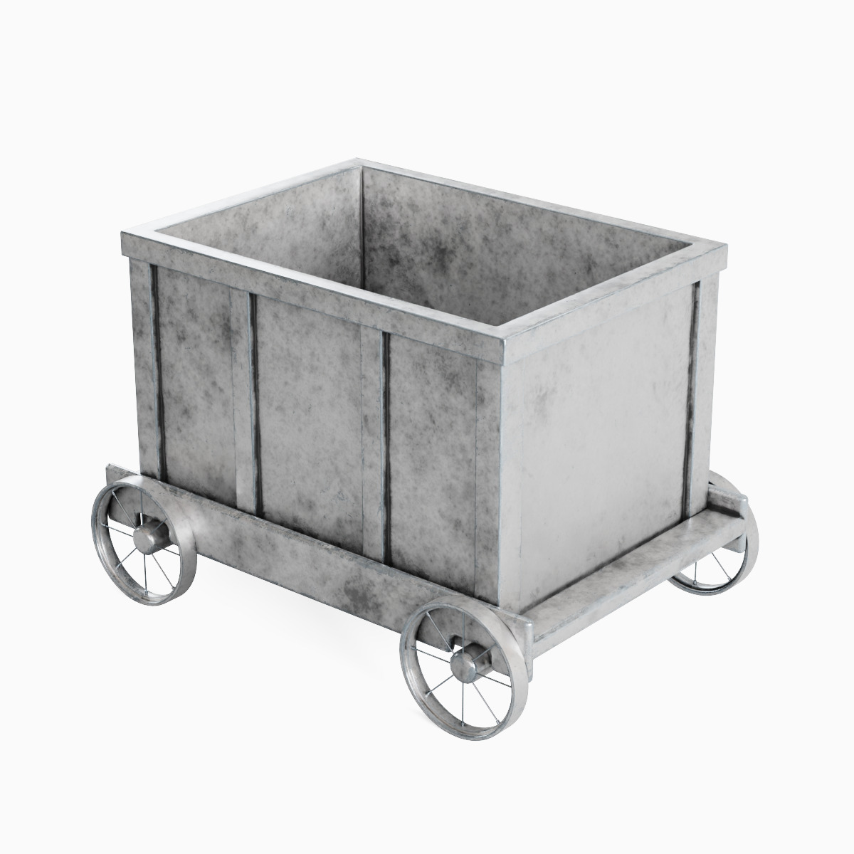 Mining Trolley Set Low-poly 3D model_12