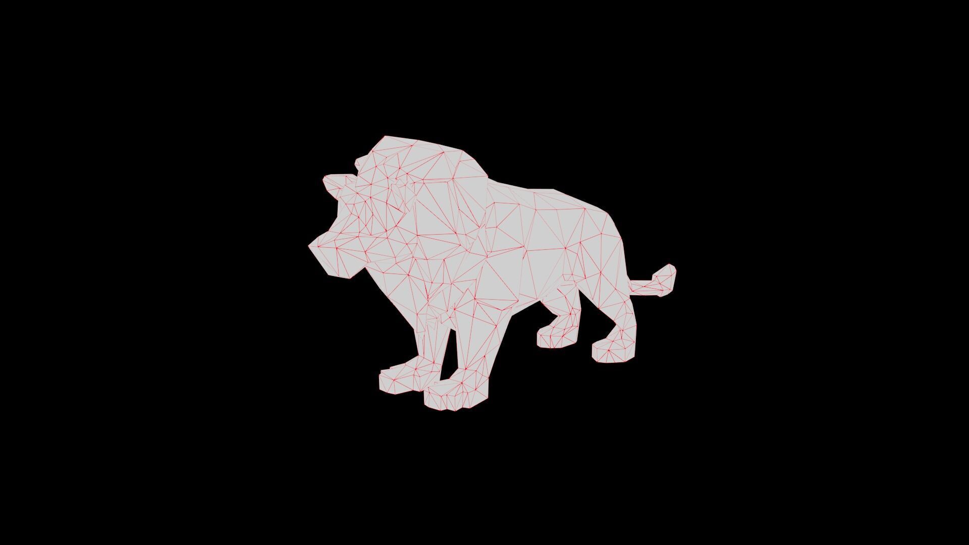 Lion low poly Low-poly 3D model_6