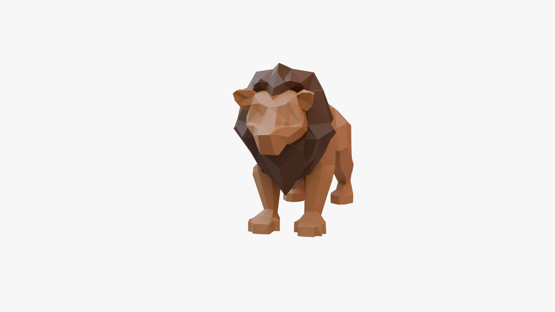 Lion low poly Low-poly 3D model_2