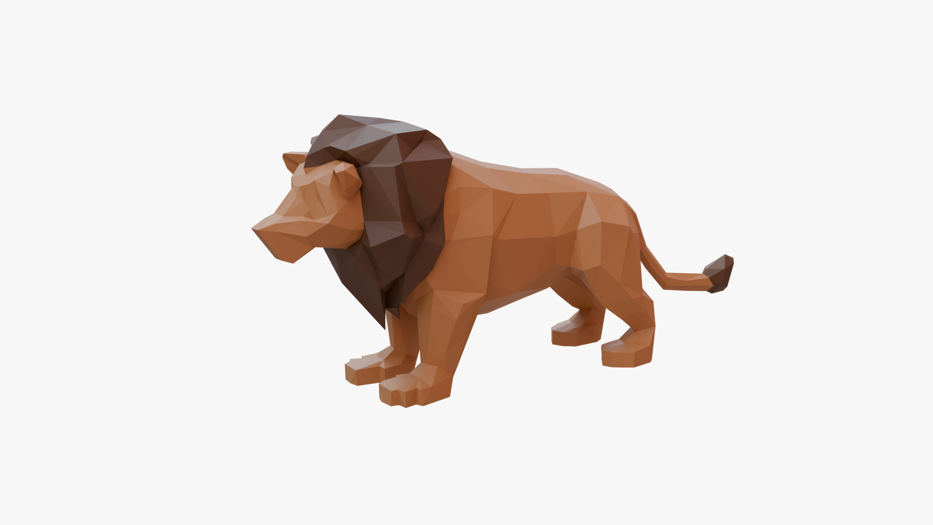 Lion low poly Low-poly 3D model_1