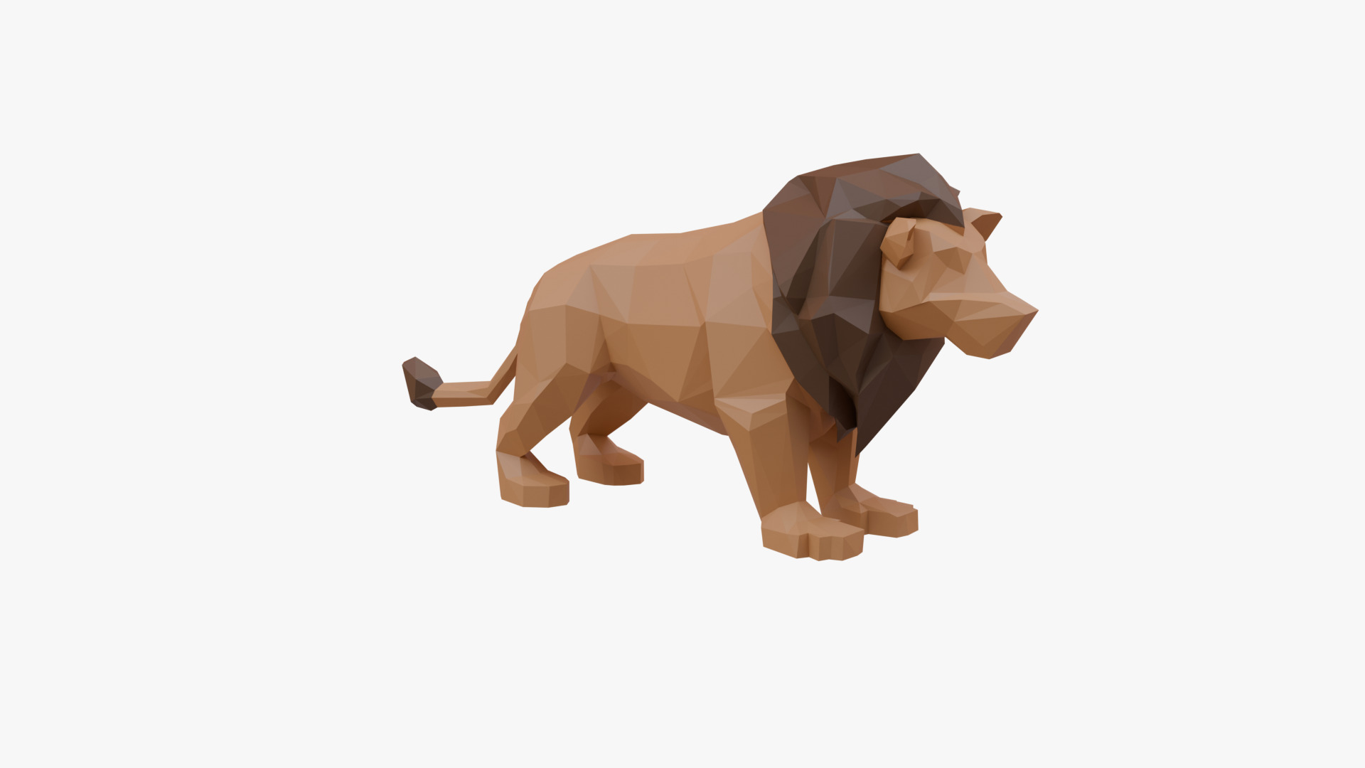 Lion low poly Low-poly 3D model_3