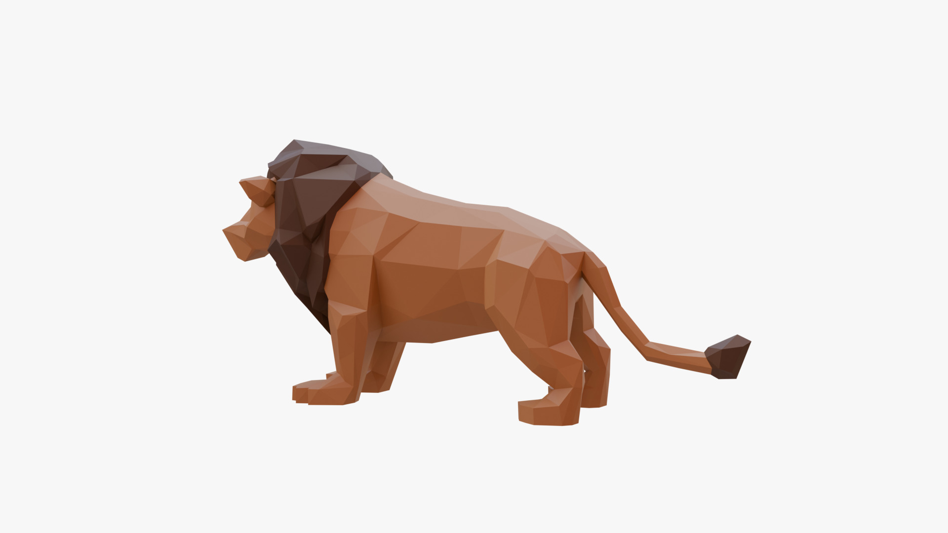 Lion low poly Low-poly 3D model_5