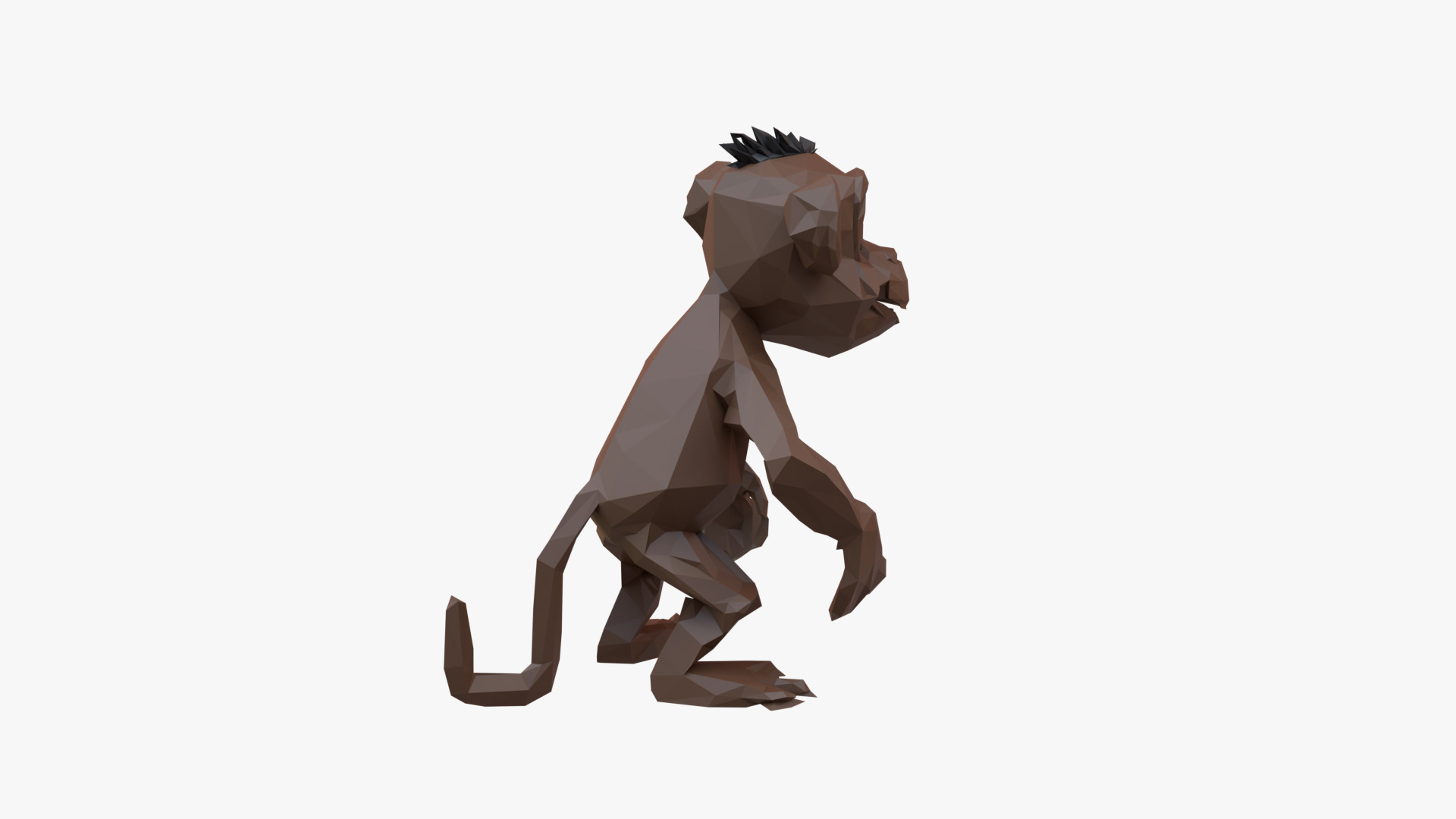 Monkey low poly Low-poly 3D model_3