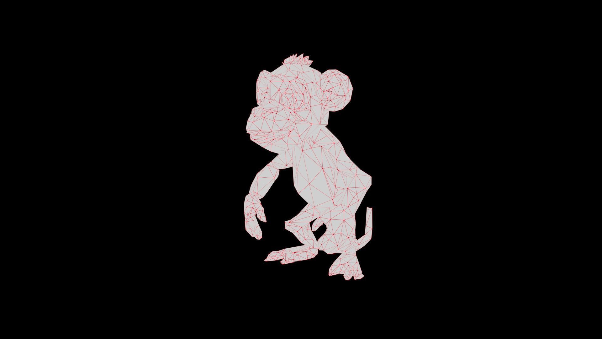 Monkey low poly Low-poly 3D model_6