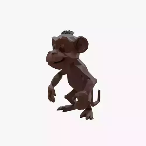 Monkey low poly Low-poly 3D model