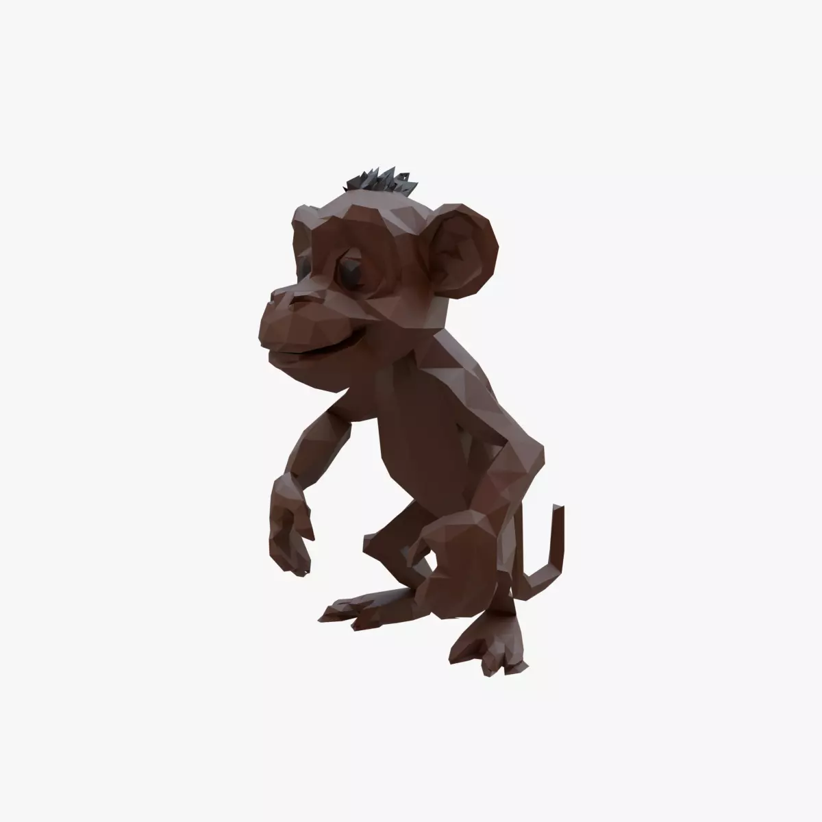 Monkey low poly Low-poly 3D model_0