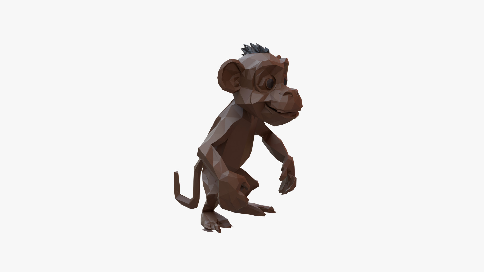 Monkey low poly Low-poly 3D model_2
