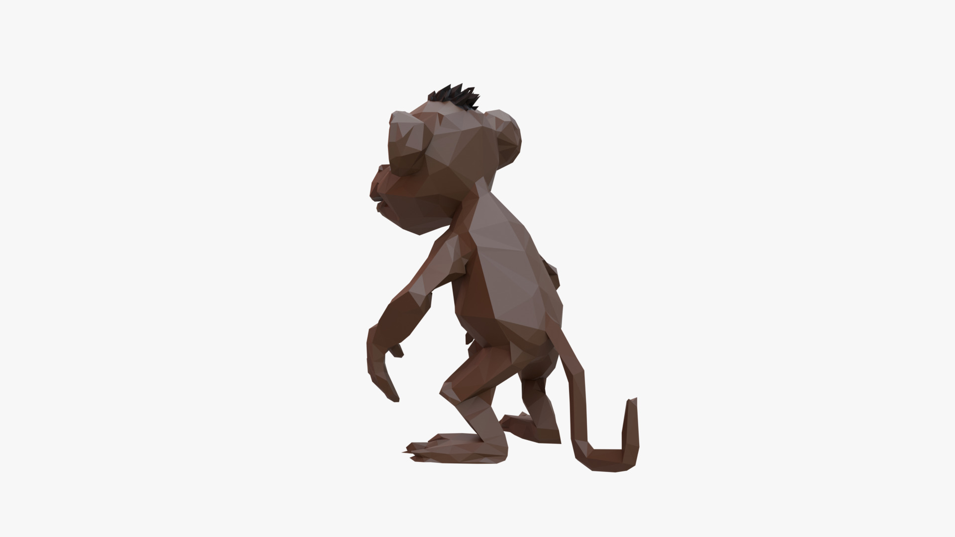 Monkey low poly Low-poly 3D model_4