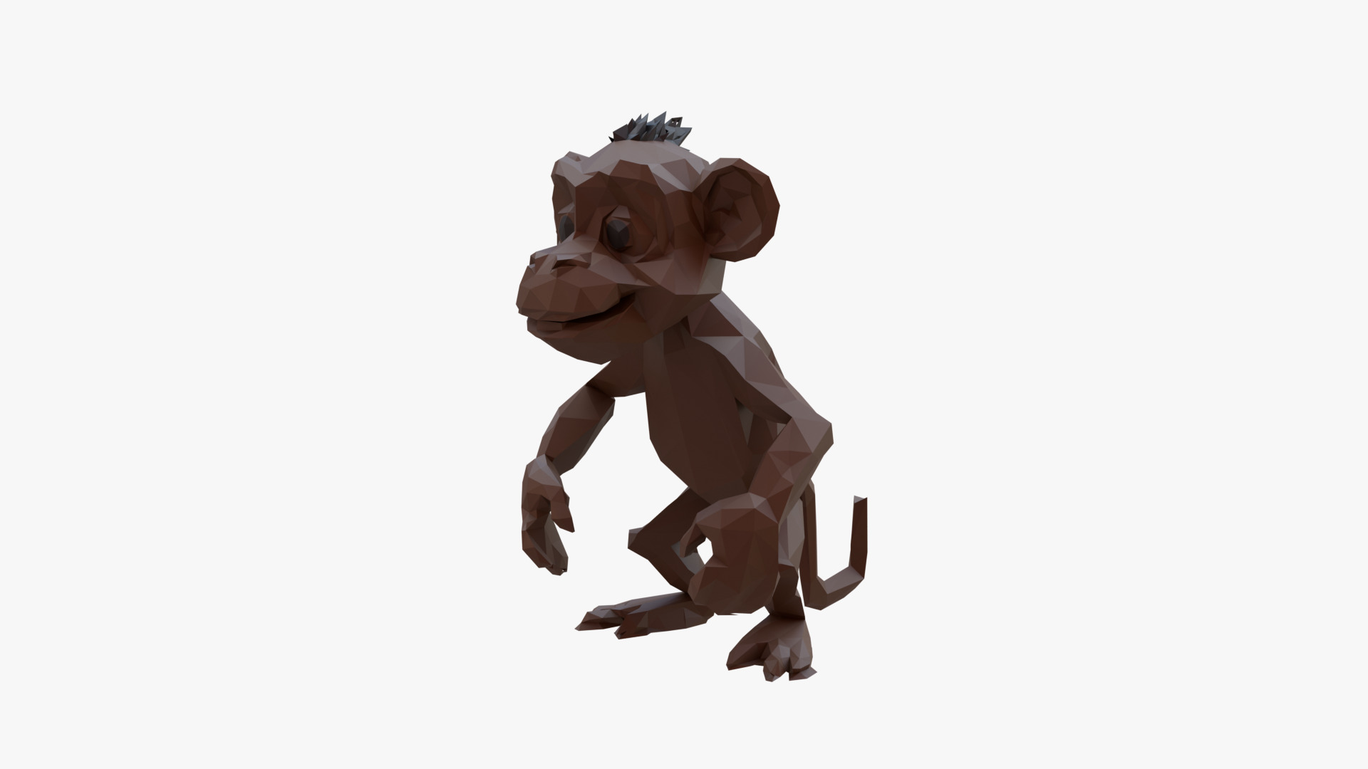 Monkey low poly Low-poly 3D model_1