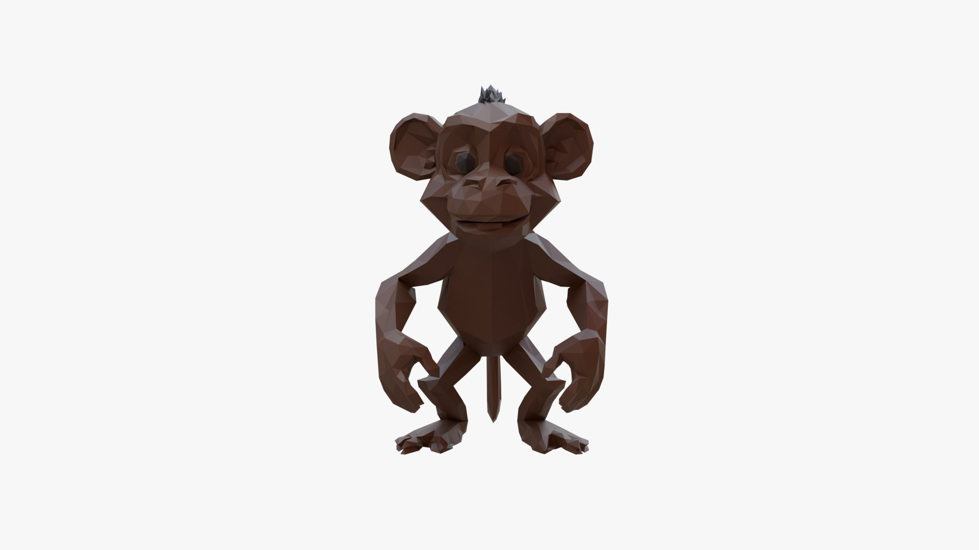 Monkey low poly Low-poly 3D model_5