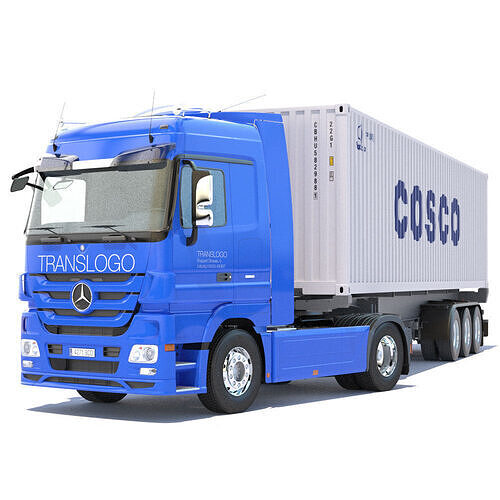 Mercedes Actros with Containers Semitruck 3D model