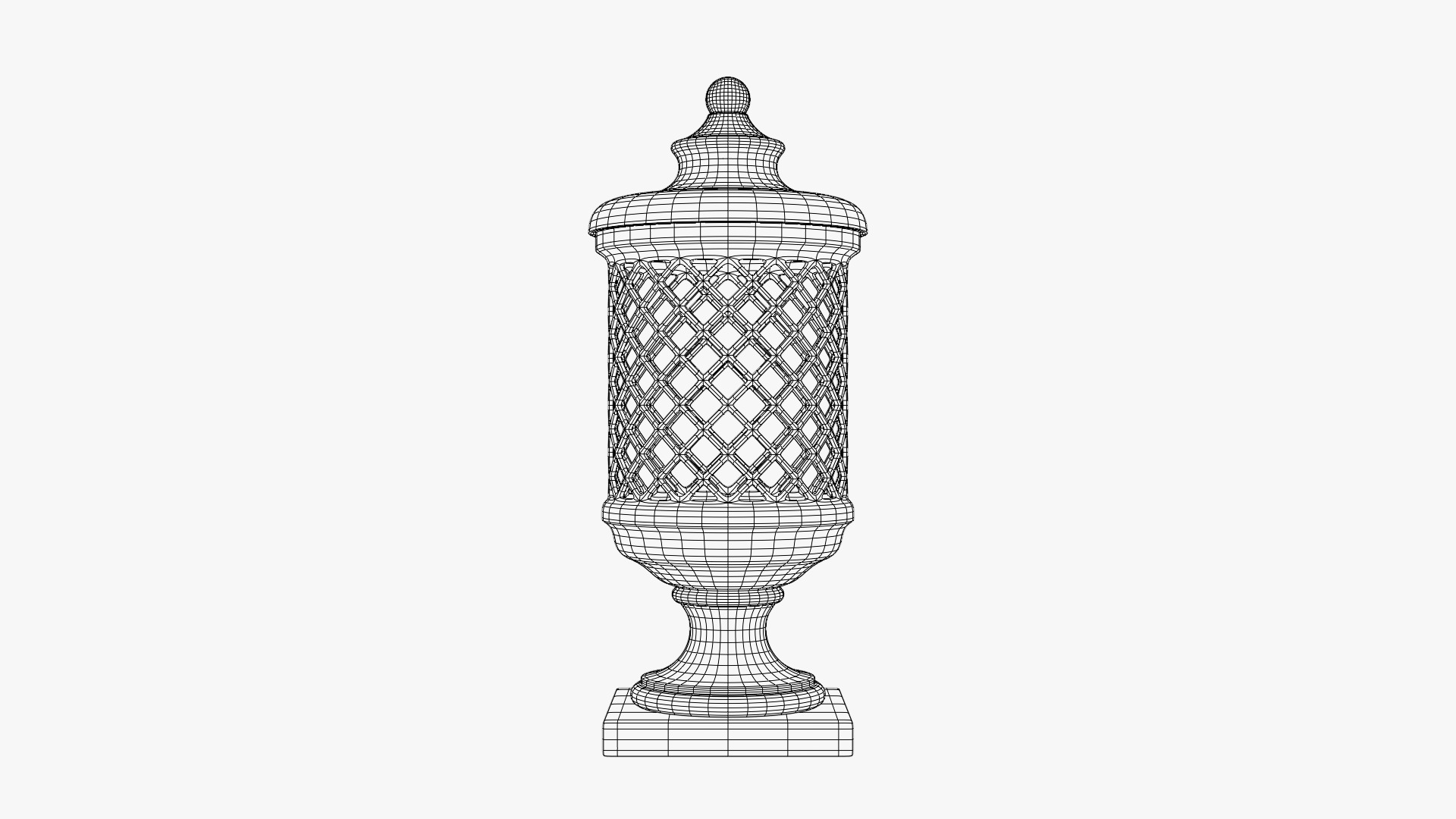 Stone Garden Urn Lamp 3D model_4