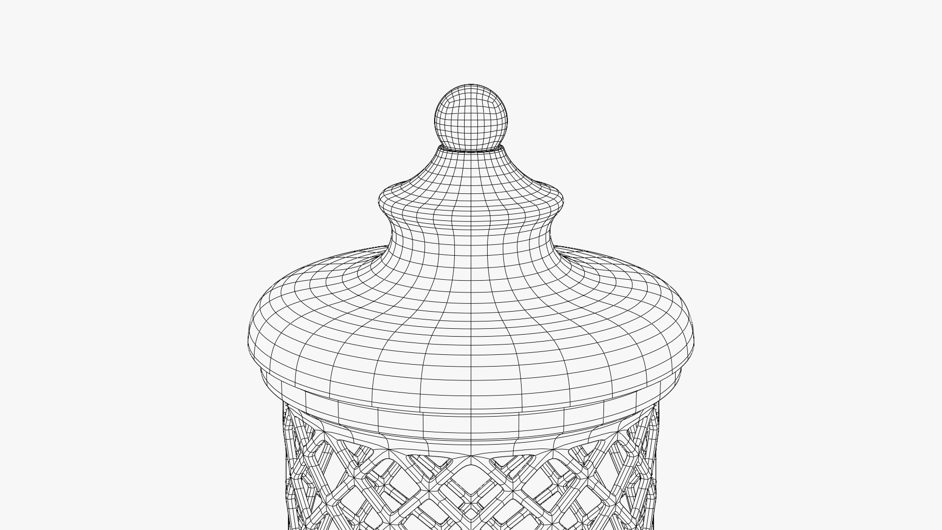 Stone Garden Urn Lamp 3D model_7