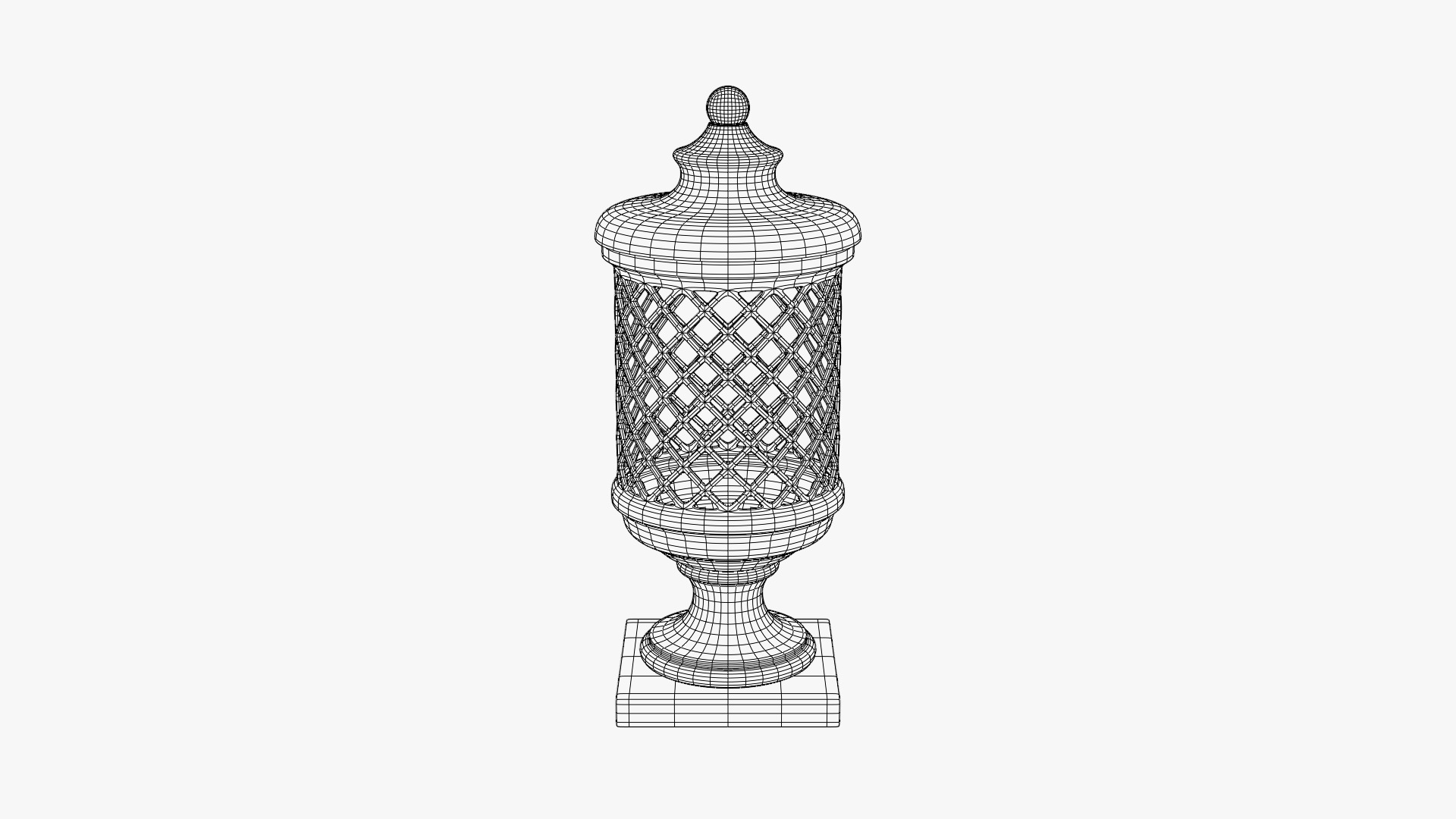 Stone Garden Urn Lamp 3D model_2