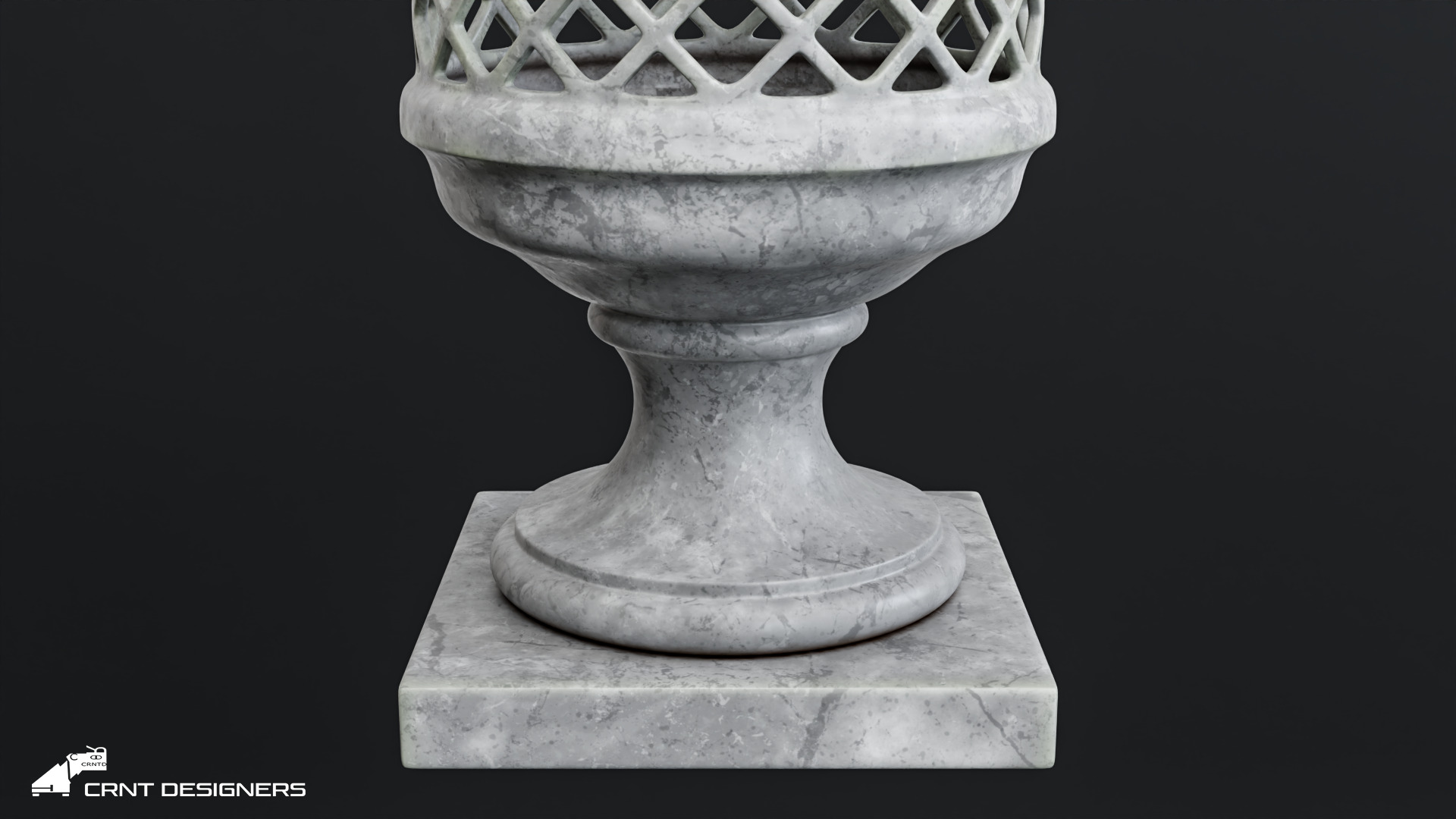 Stone Garden Urn Lamp 3D model_8