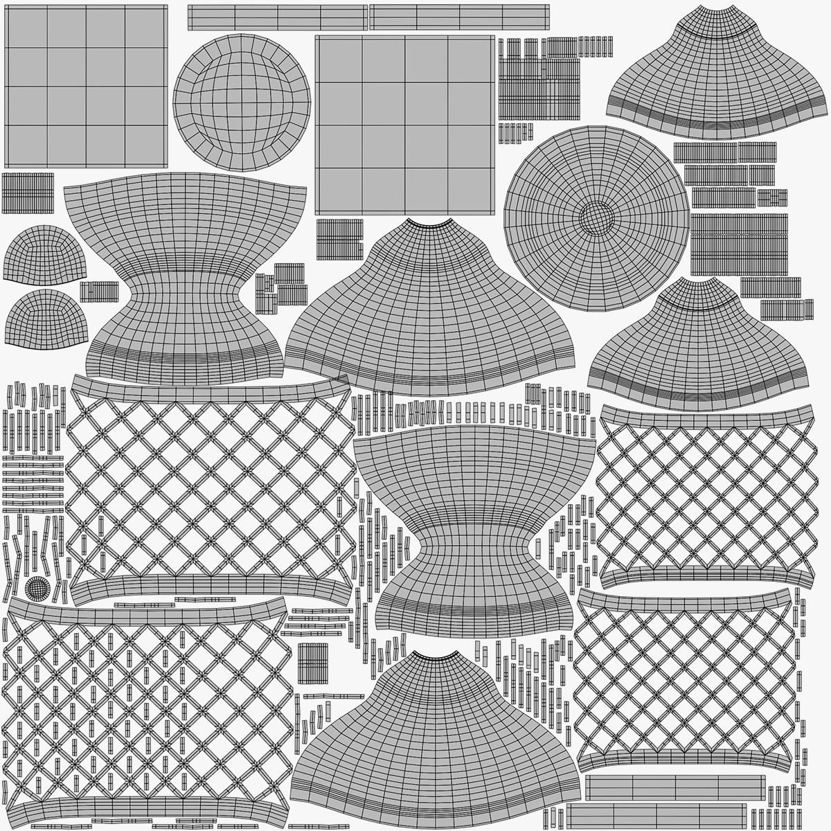 Stone Garden Urn Lamp 3D model_12