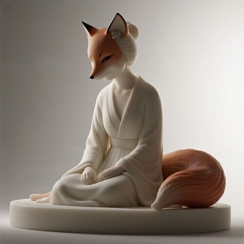 1058COLORFUL Fox Spirit Woman in Pu Song Ling Style 3D print model