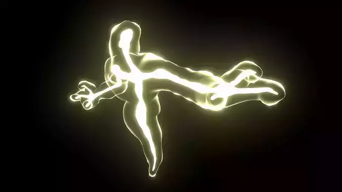 Light elemental low-poly game engine ready 3D model Low-poly 3D model