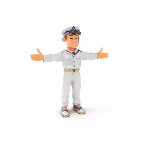 Sailor Boy Character Model  Rigged and Animated Low-poly 3D model