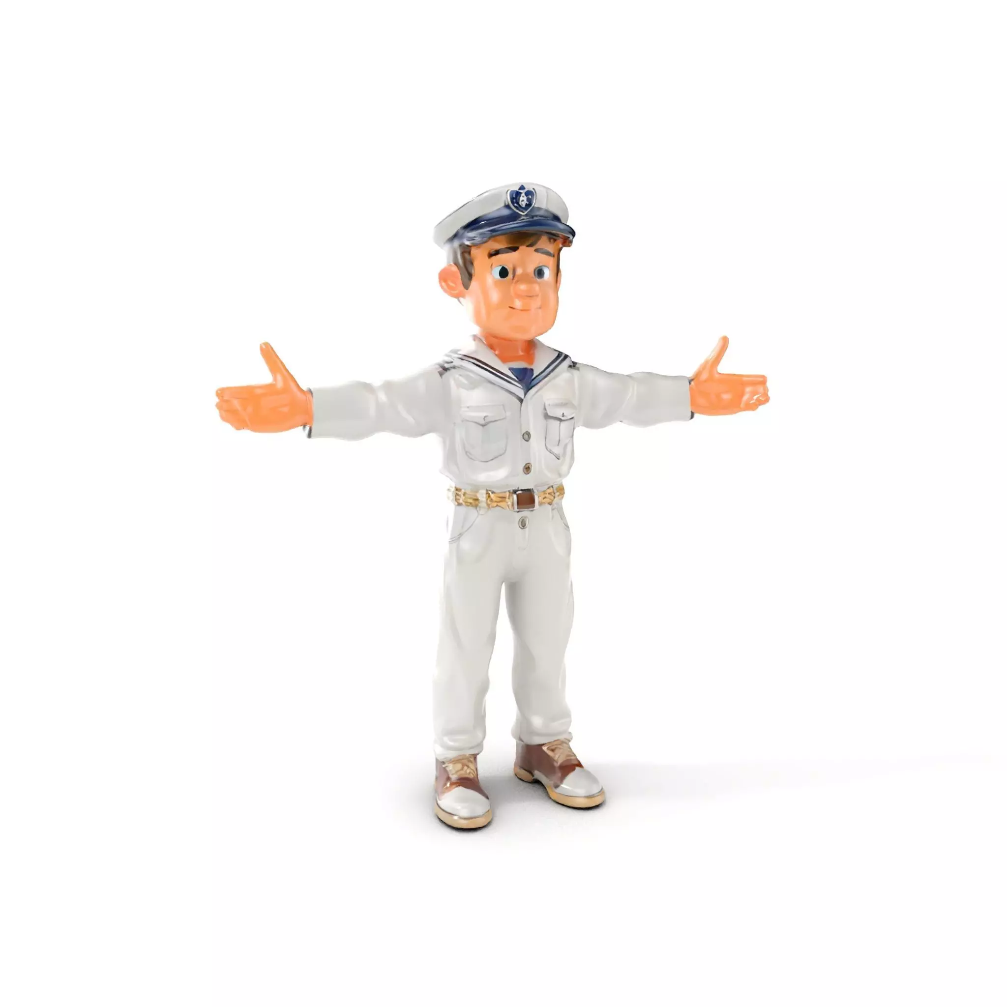 Sailor Boy Character Model Rigged and Animated Low-poly 3D model