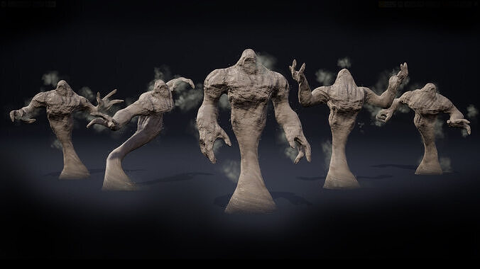 Sand elemental low-poly game engine ready 3D model Low-poly 3D model