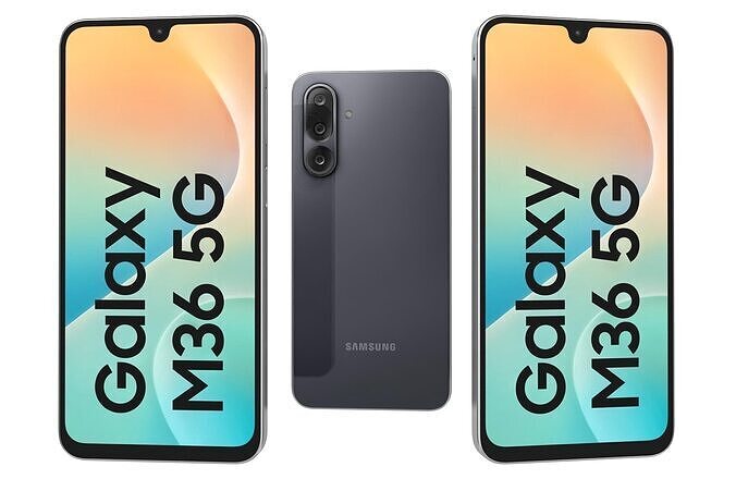 Samsung Galaxy M36 Black Low-poly 3D model