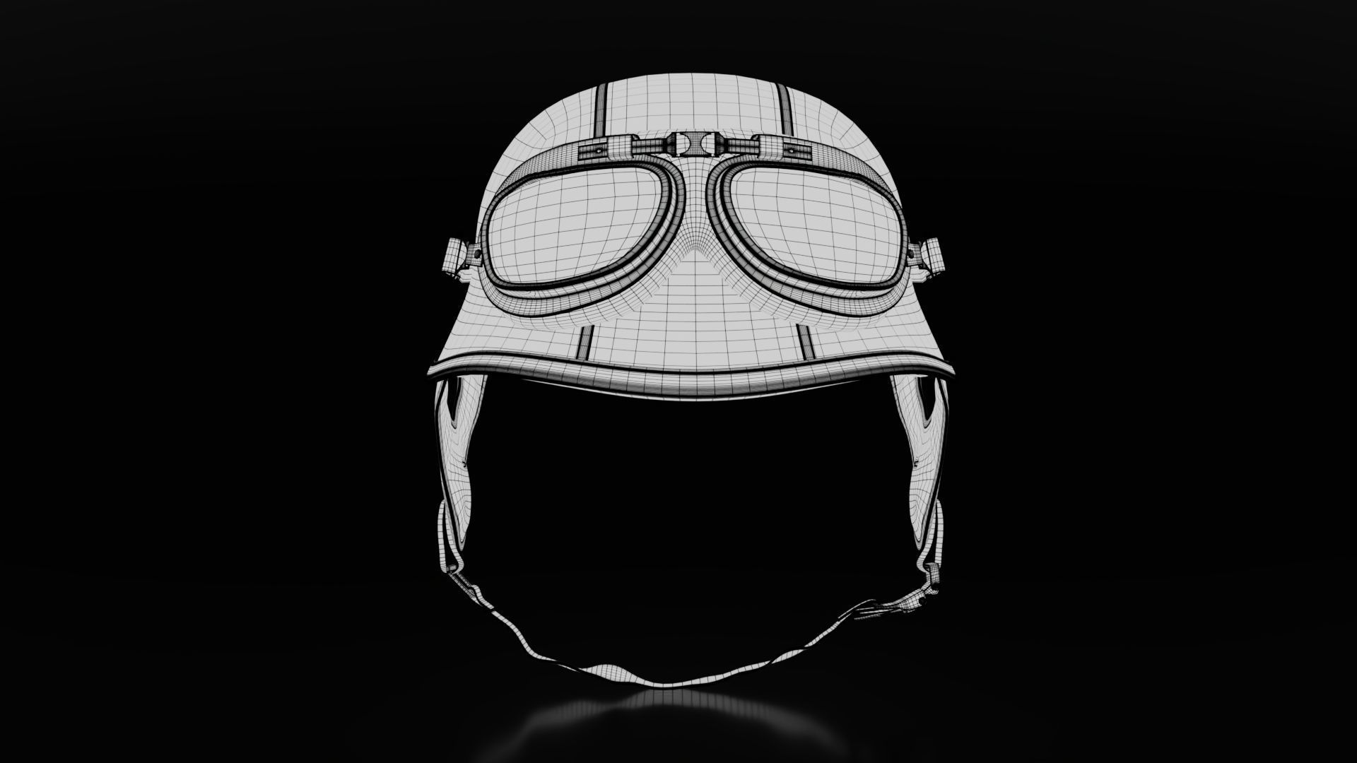 Retro Motorcycle Helmet 3D model_7