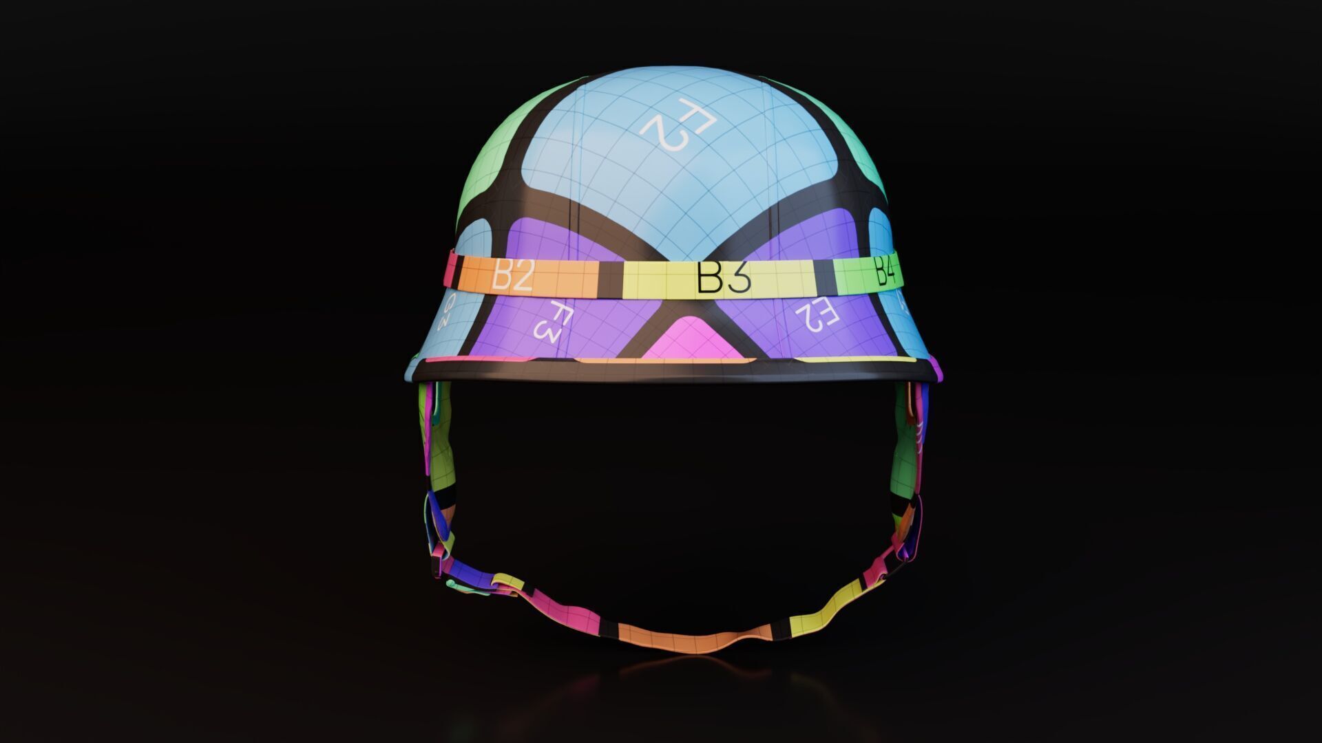 Retro Motorcycle Helmet 3D model_12