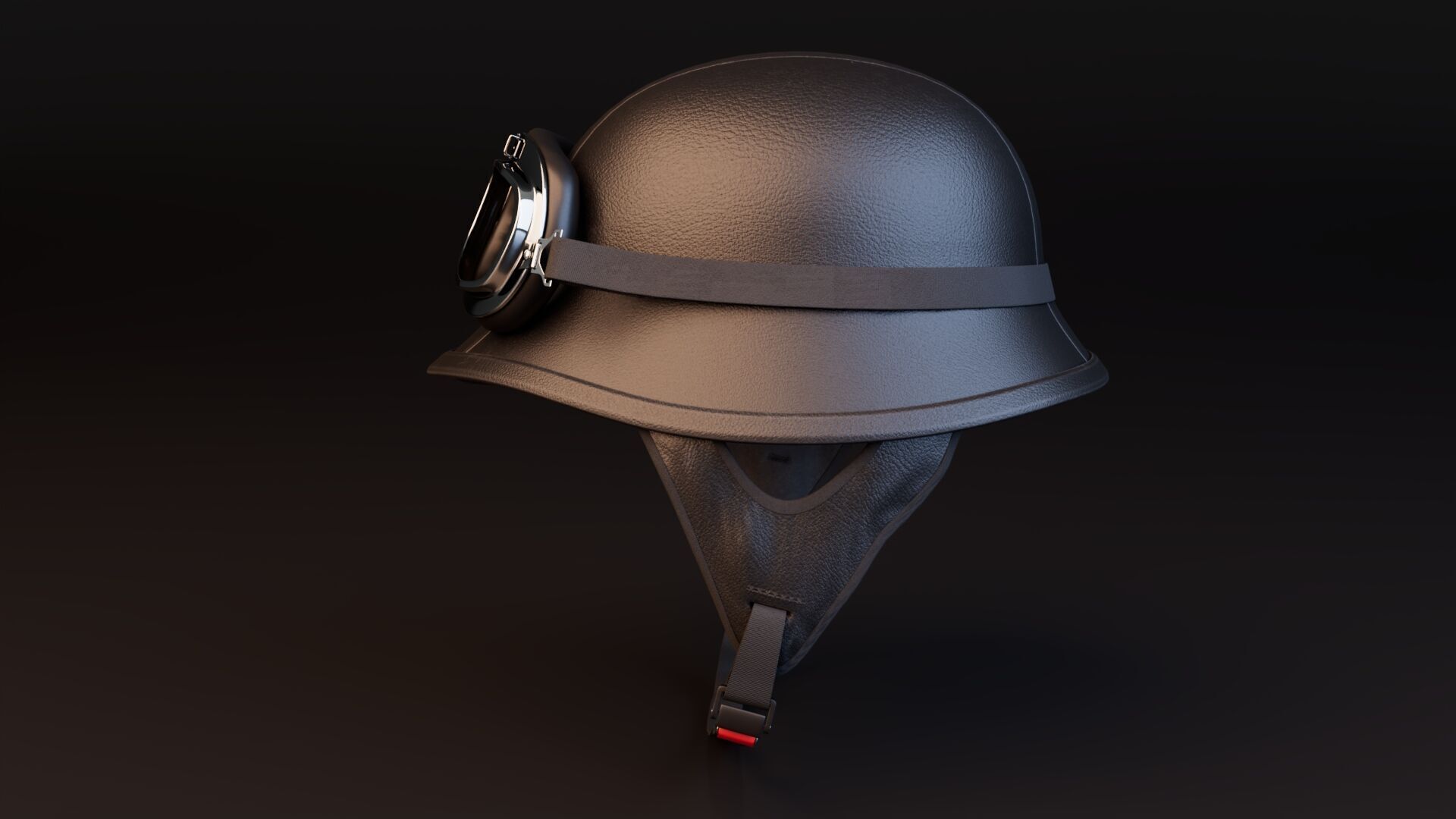 Retro Motorcycle Helmet 3D model_3