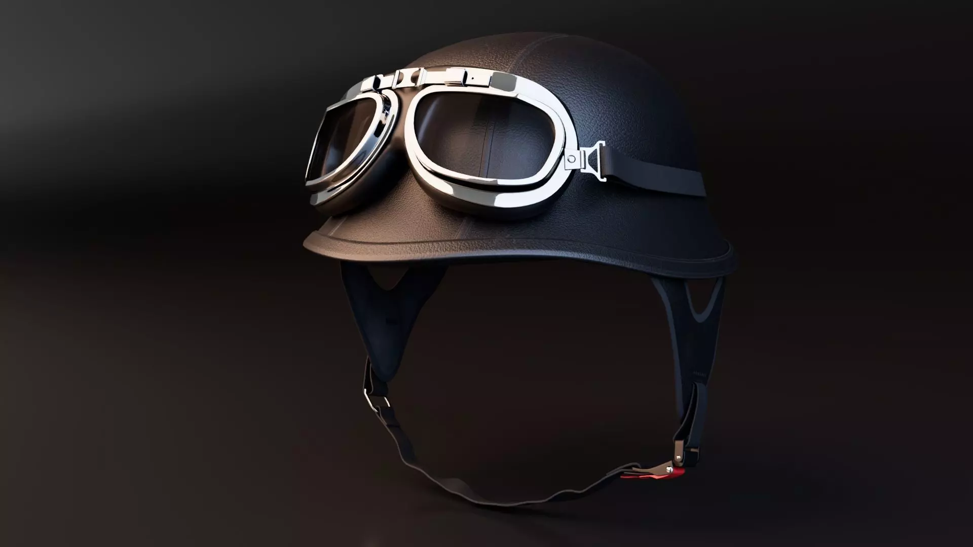 Retro Motorcycle Helmet 3D model_0