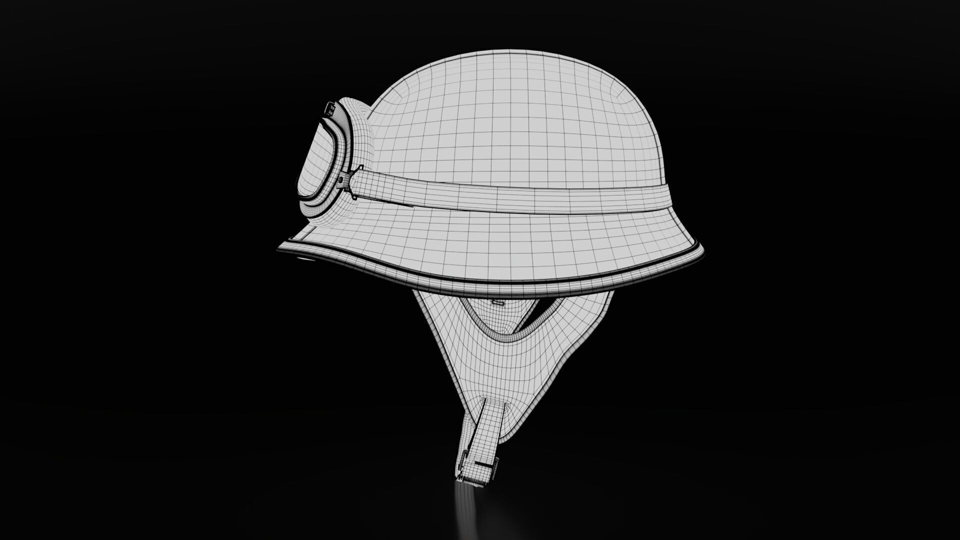 Retro Motorcycle Helmet 3D model_8