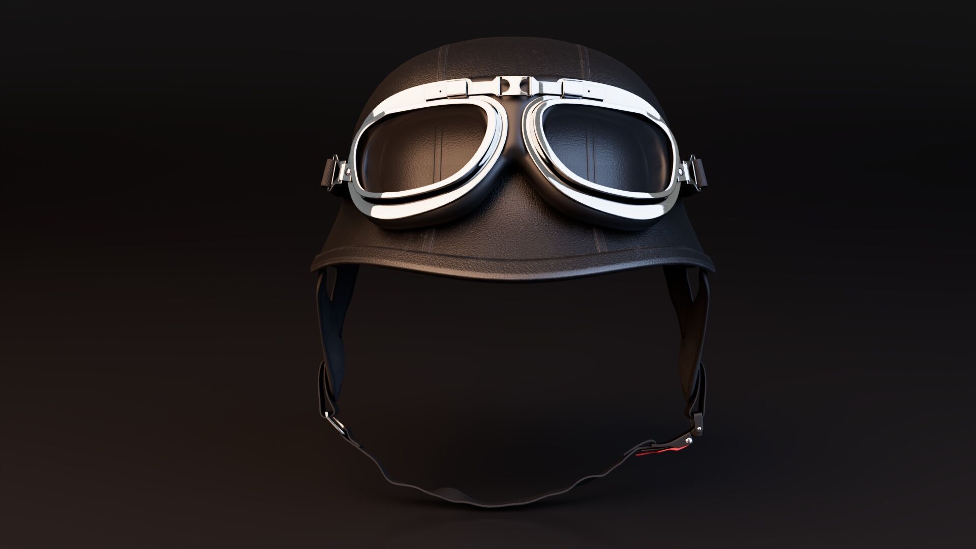 Retro Motorcycle Helmet 3D model_2