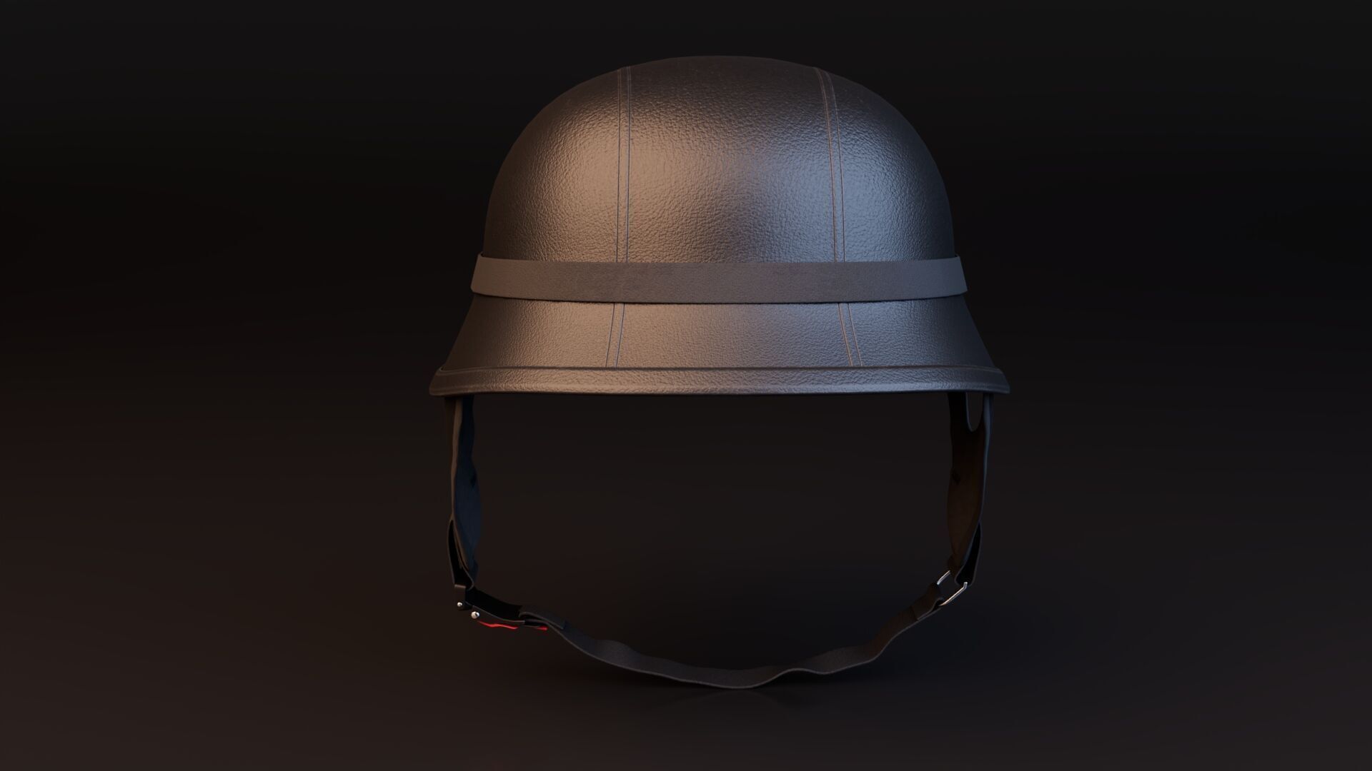 Retro Motorcycle Helmet 3D model_4