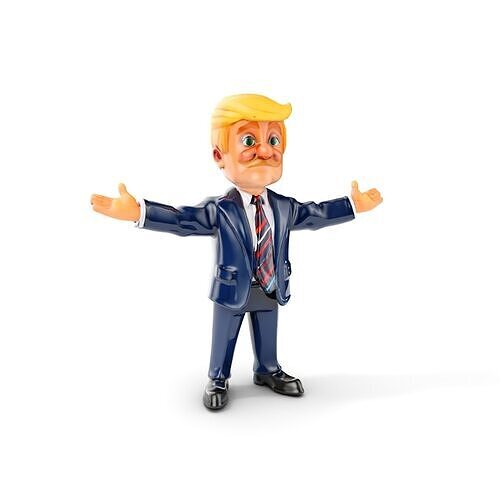 Blonde Businessman Character in Suit Rigged and Animated Low-poly 3D model