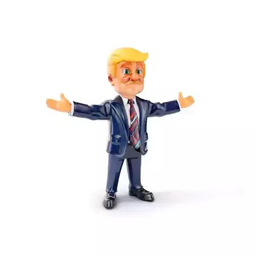 Blonde Businessman Character in Suit Rigged and Animated Low-poly 3D model