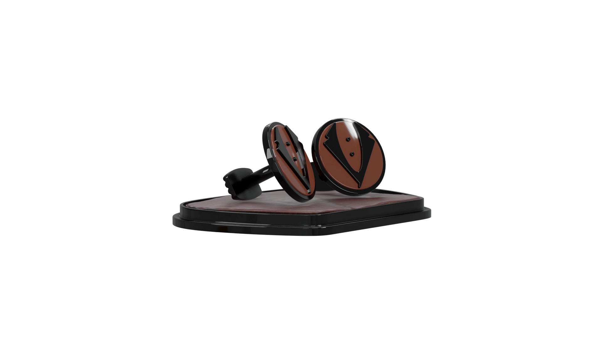 Spy Style Suit Cufflink 3D model_3