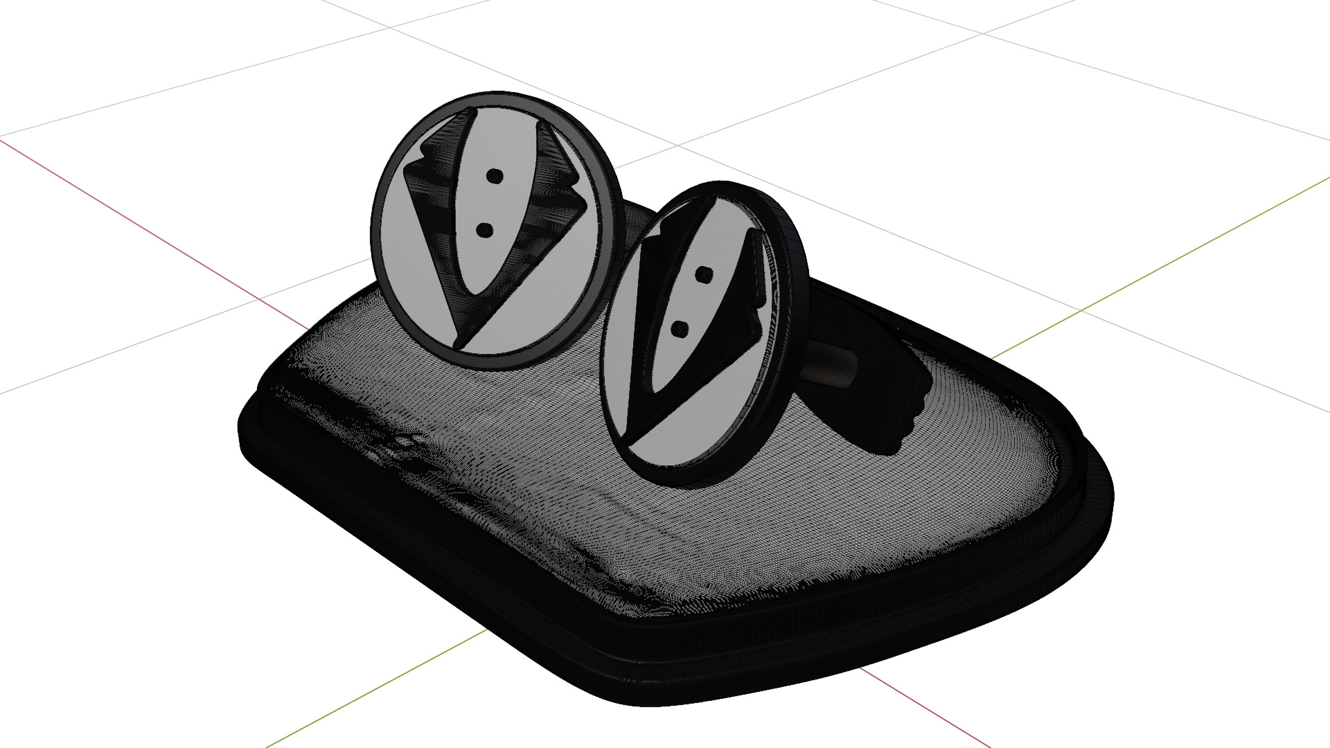 Spy Style Suit Cufflink 3D model_7