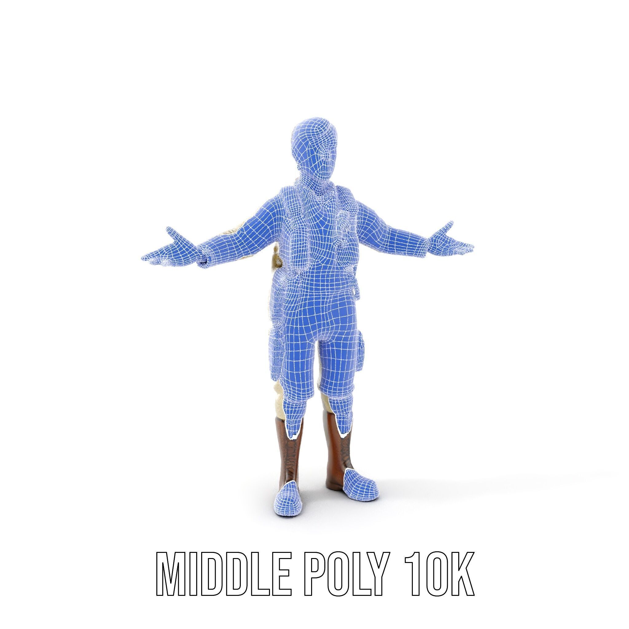 Adventurous Explorer Boy Rigged and Animated D Character Model Low-poly 3D model_16