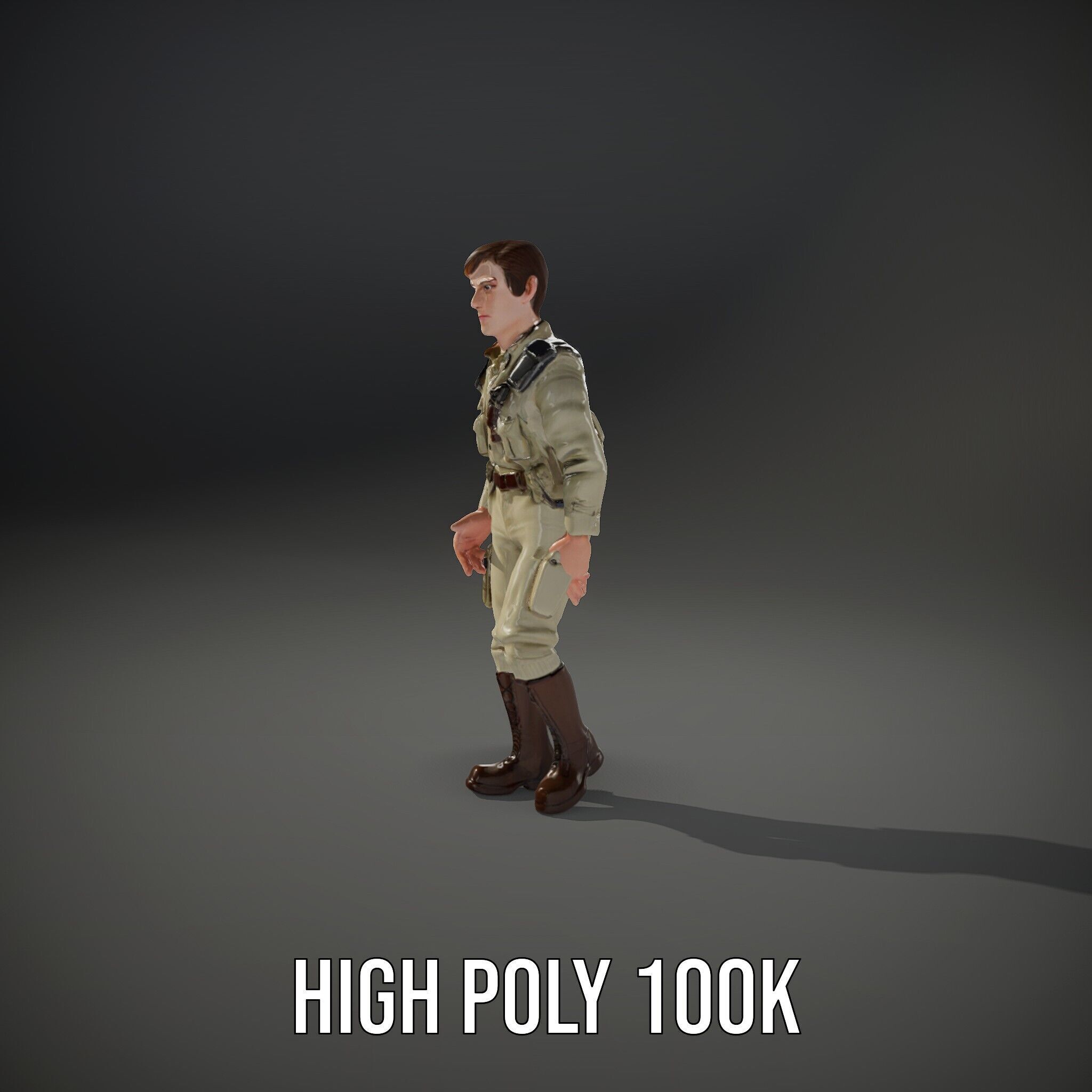 Adventurous Explorer Boy Rigged and Animated D Character Model Low-poly 3D model_15